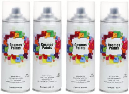 Cosmos Paints Clear Lacquer Spray Paint 1600 ml  (Pack of 4)