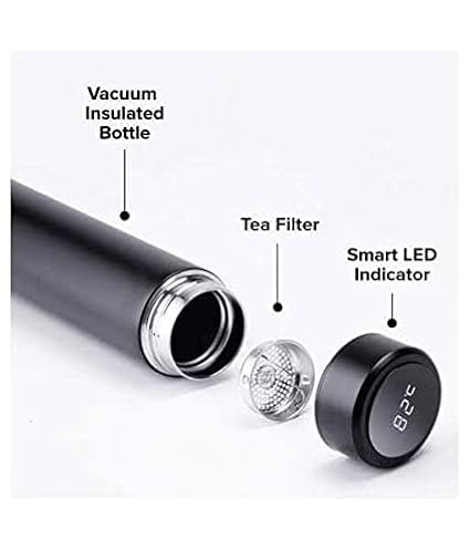 Insulated Stainless Steel LED Temperature Display Smart Thermos Water Bottles (500 ML)