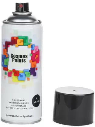 Cosmos Paints Matt Black Spray Paint 1600 ml  (Pack of 4)