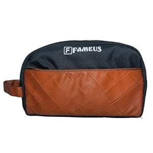 Black & Tan Multipurpose Faux Leather Detailing Pouch