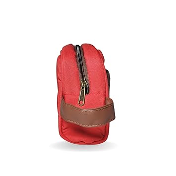 Red & Tan Multipurpose Faux Leather Detailing Pouch
