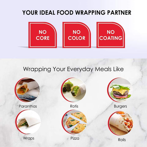LITE Food Wrapping Paper roll Food Grade Butter Paper roll (40 Mtr, White)