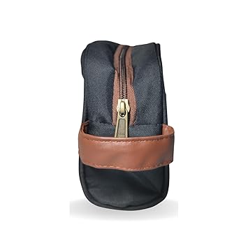 Black & Tan Multipurpose Faux Leather Detailing Pouch