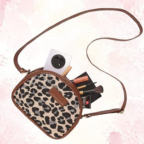 Handcrafted Leopard Printed Jute Sling Bag for Girls & Women
