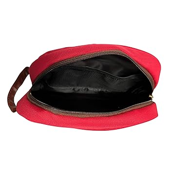 Red & Tan Multipurpose Faux Leather Detailing Pouch