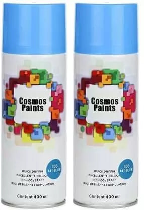 Cosmos Paints Blue Spray Paint 400 ml (Pack of 2) Blue Spray Paint 800 ml  (Pack of 2)