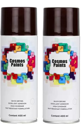 Cosmos Paints Deep Brown Spray Paint (400ml, Deep Brown) - Pack of 2 Deep Brown Spray Paint 800 ml  (Pack of 2)