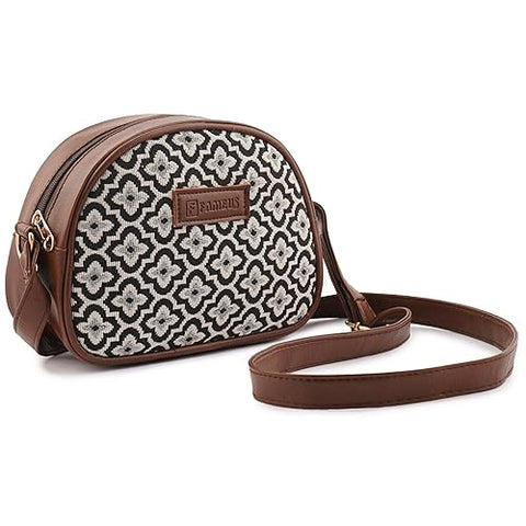 Handcrafted Dice Printed Jute Sling Bag for Girls & Women