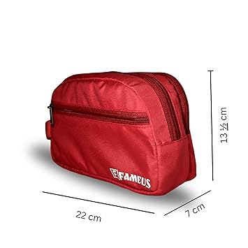 Unisex Red Multipurpose Daily Use / Travel & Toiletry Organiser Pouch – Water-Resistant