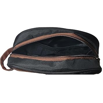Black & Tan Multipurpose Faux Leather Detailing Pouch