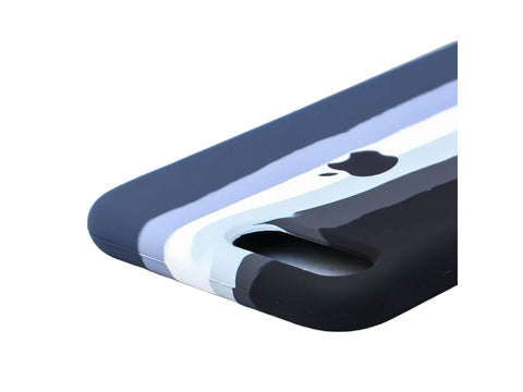 Klikmore Soft Silicone with Anti Dust Plugs Ultra Thin Slim Back Cover Case Compatible for iPhone 6scomes with conbination of (Black and Navy)