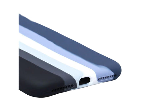 Klikmore Soft Silicone with Anti Dust Plugs Ultra Thin Slim Back Cover Case Compatible for iPhone 6scomes with conbination of (Black and Navy)