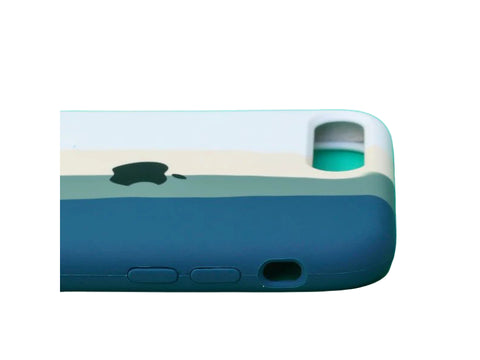 Klikmore Stylish Silicon Case Soft Back Cover for iPhone 7 and 8 Plus with| Perfect Cuts and Edges Plus All Round Protection (White and Navy)