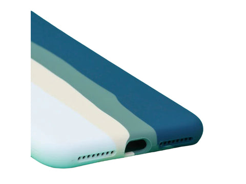 Klikmore Stylish Silicon Case Soft Back Cover for iPhone 7 and 8 Plus with| Perfect Cuts and Edges Plus All Round Protection (White and Navy)