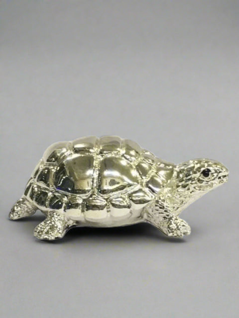 Pure Silver Plated 5 inches Long Tortoise Turtle (Kachhua) for Good lock and Prosperity
