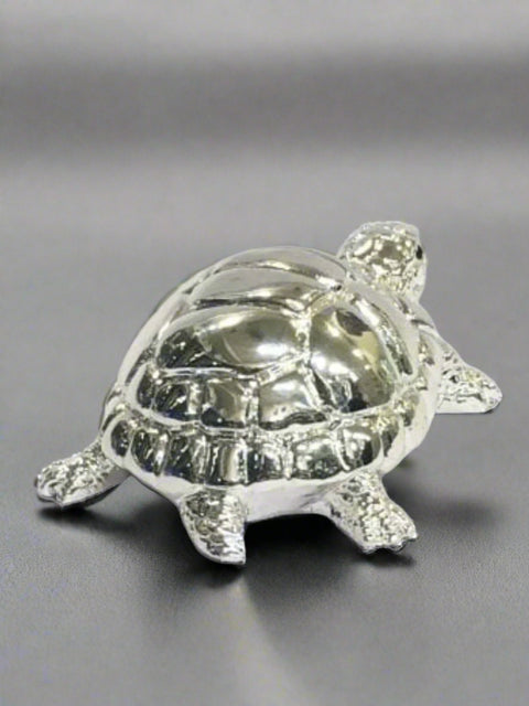 Pure Silver Plated 5 inches Long Tortoise Turtle (Kachhua) for Good lock and Prosperity