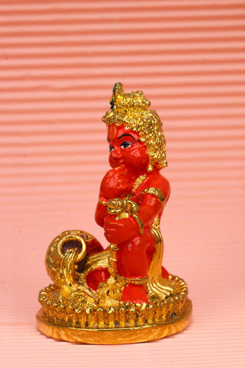 Laddu Gopal Krishna Eating Makhan Murti | 24 Carat Gold Plated (2.5 Inch)