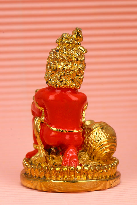 Laddu Gopal Krishna Eating Makhan Murti | 24 Carat Gold Plated (2.5 Inch)