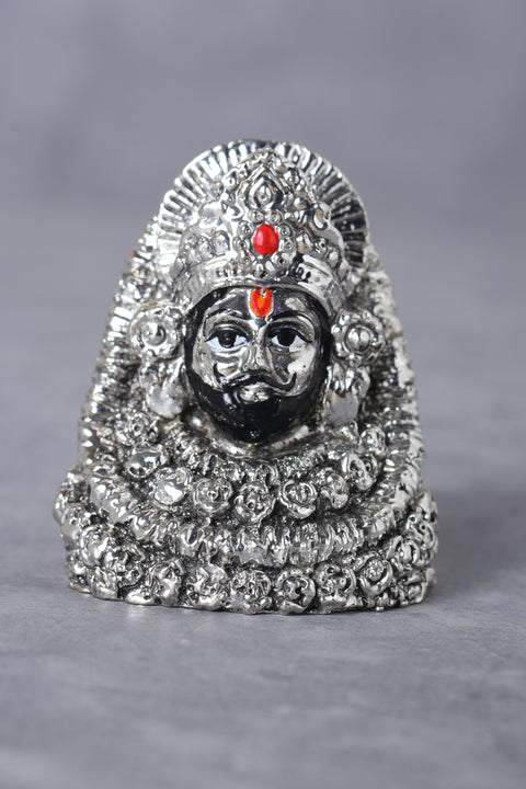Silver Plated Antique Lord Khatu Shyam Statue in 2 inches