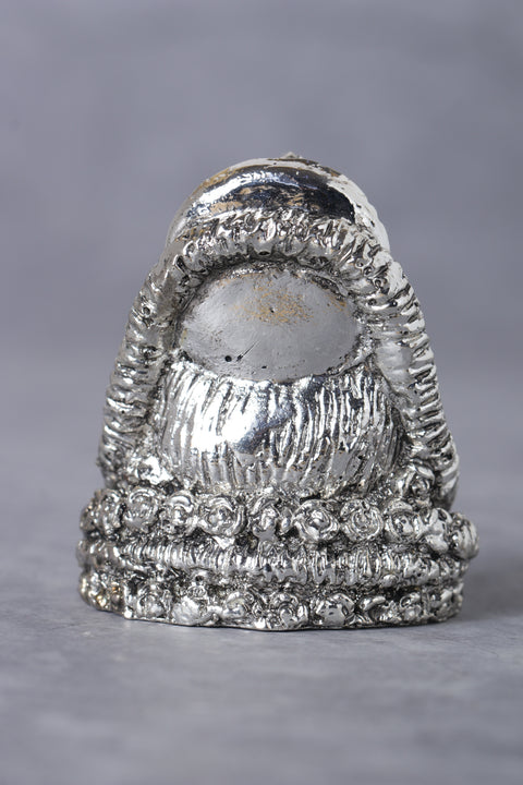 Silver Plated Antique Lord Khatu Shyam Statue in 2 inches