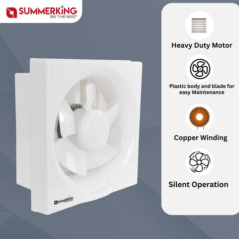 Summerking Innox 10V Ventilation Fan | Exhaust Fan for Home, Office, Kitchen and Bathroom with Copper Winding