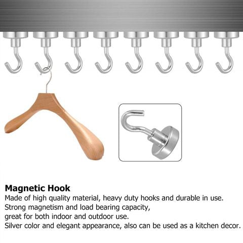 Funku 25 lbs Heavy Duty Earth Magnetic Hook for Refrigerator, Extra Strong Cruise Hook for Hanging, Magnetic Hanger for Kitchen, Home, Workplace, Office and Garage (Pack of 5)