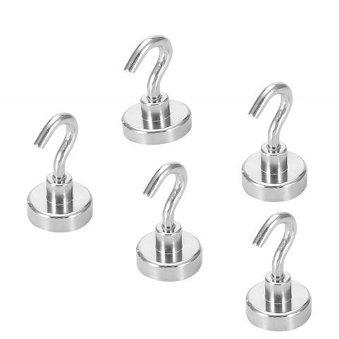 Funku 25 lbs Heavy Duty Earth Magnetic Hook for Refrigerator, Extra Strong Cruise Hook for Hanging, Magnetic Hanger for Kitchen, Home, Workplace, Office and Garage (Pack of 5)