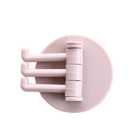 Funku No Trace Paste 3 Branch Rotating Hook Wall Hook Home Plain Hook Nail-Free Sticky Hook 3 Hook Kitchen Bathroom (Pack of 4)