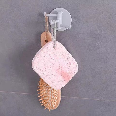 Funku No Trace Paste 3 Branch Rotating Hook Wall Hook Home Plain Hook Nail-Free Sticky Hook 3 Hook Kitchen Bathroom (Pack of 4)