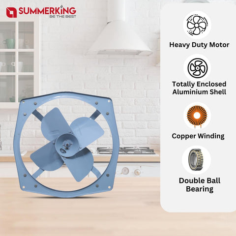 Summerking Turbo 375mm Heavy Duty Exhaust Fan for Home, Office, Kitchen and Bathroom with Copper Winding