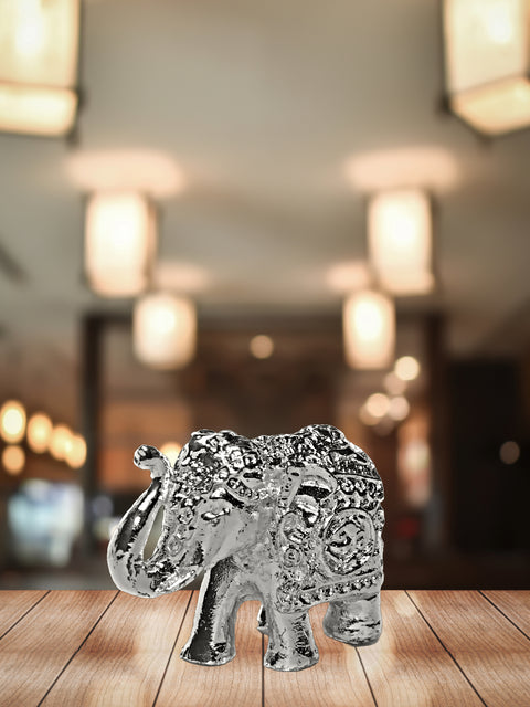 Divine Studio Pure Silver Airawat Plated Elephant for Home Décor 1.25 inches