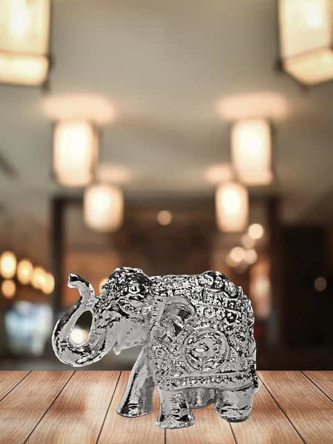 Divine Studio Pure Silver Airawat Plated Elephant for Home Décor 1.25 inches