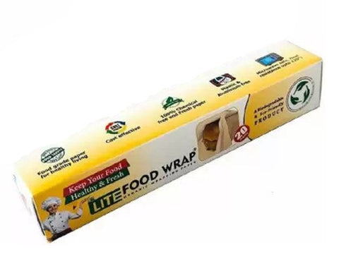 LITE Food Wrapping Paper Food Grade Plain Butter Paper Roll (20 Mtr, White)