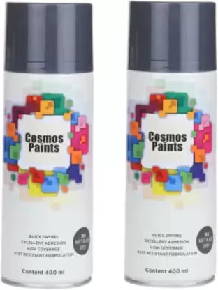 Cosmos Matt Black Grey Spray Paint 400 ml  (Pack of 2)