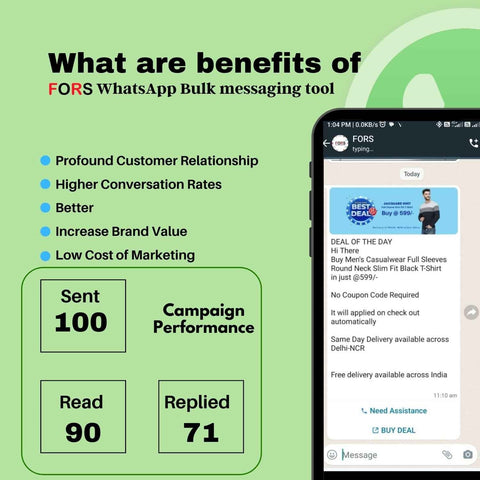 FORS WhatsApp Bulk Messaging Tool Promote your website with WA 100% working, safe and fastest Bulk WhatsApp Sender