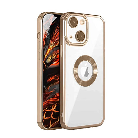 Klikmore Back Cover for Apple iPhone 14 Max (Gold, Flexible)