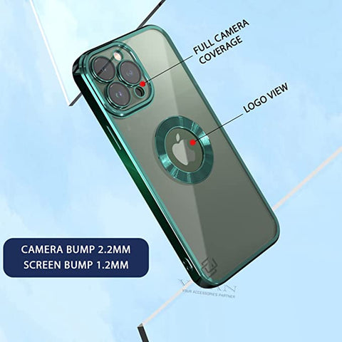 Klikmore Back Cover for Apple Iphone 13 Pro Max (Green, Flexible)