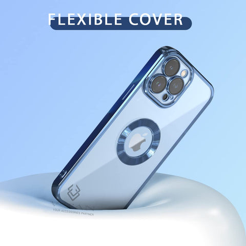 Klikmore Back Cover for Apple Iphone 13 Pro Max (Blue, Flexible)
