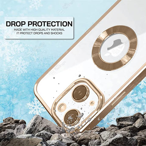 Klikmore Back Cover for Apple iPhone 14 Max (Gold, Flexible)