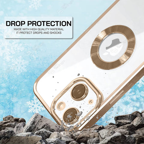 Klikmore Back Cover For Apple Iphone 13 (Gold, Flexible)
