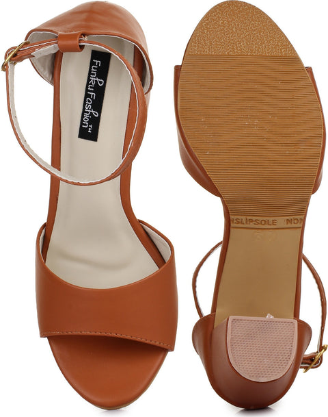 Funku Fshion Women Casual Comfortable and Stylish Block Heel Sandal