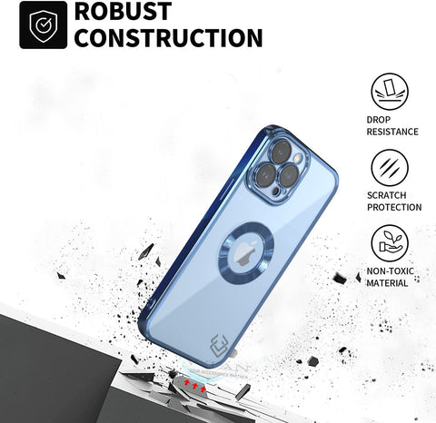 Klikmore Back Cover for Apple Iphone 13 Pro Max (Blue, Flexible)