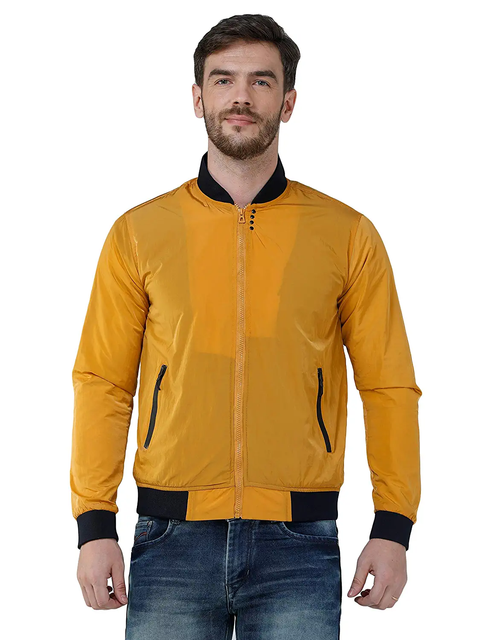 COLVYNHARRIS JEANS Men's Winterwear Yellow Zipper Jacket