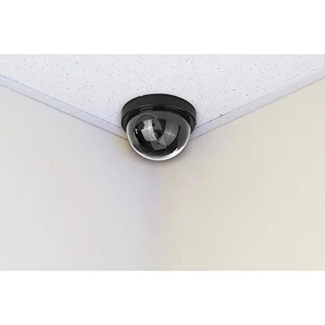 Outdoor Indoor Fake Dome Camera Black with CCTV Dummy Surveillance with Flashing Red LED Light