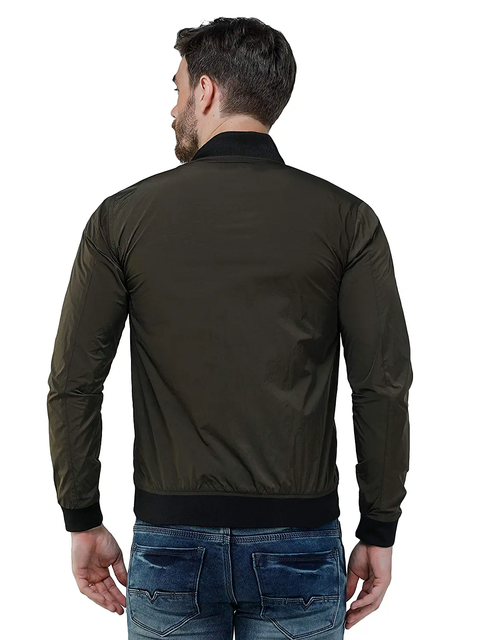 COLVYNHARRIS JEANS Men's Winterwear Green Zipper Jacket