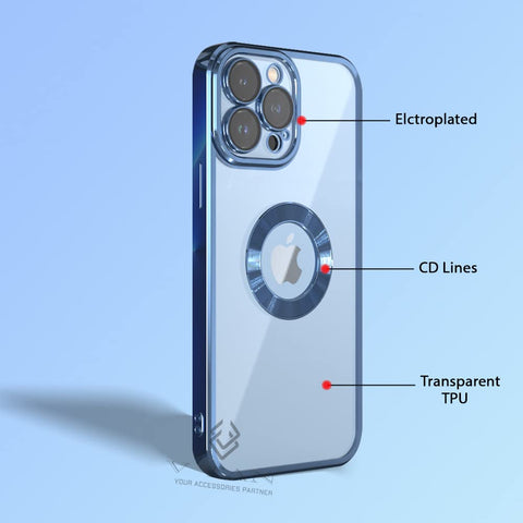 Klikmore Back Cover for Apple Iphone 13 Pro Max (Blue, Flexible)