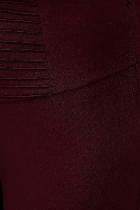DECHEN Women's Poly Viscose Lycra Fabric Elastic Waist Maroon Color Treggings/ Legging/Jegging/Pant