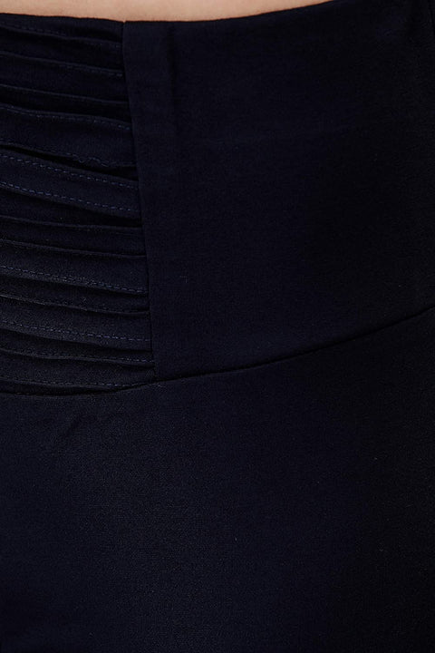 DECHEN Women's Poly Viscose Lycra Fabric Elastic Waist Navy Blue Color Treggings/ Legging/Jegging/Pant