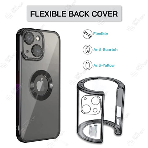 Klikmore Back Cover for Apple iPhone 14 Max (Black, Flexible)