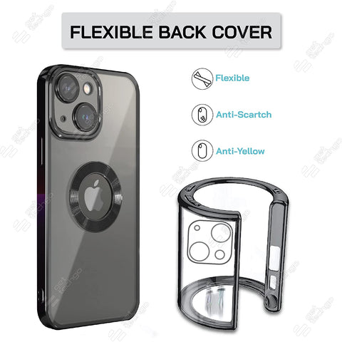 Klikmore Back Cover for Apple Iphone 13 (Black, Flexible)